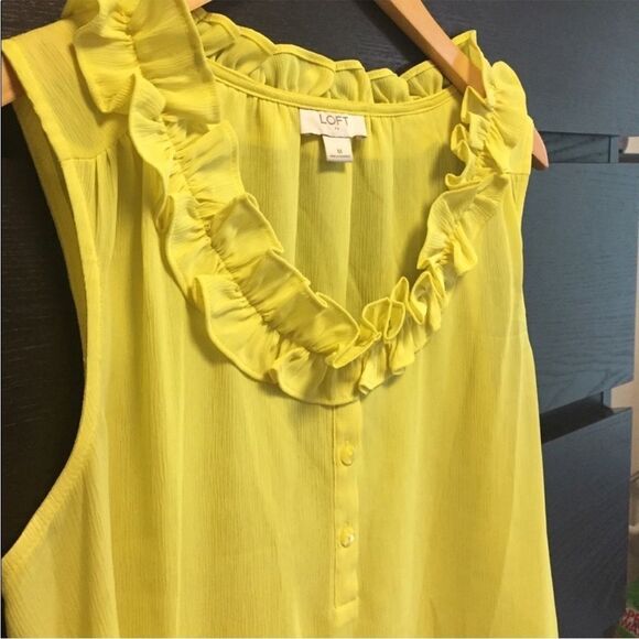 Loft sleeveless yellow blouse. - Picture 2 of 3